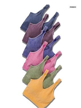 Z1-Zenana Outfitters Ribbed PADDED BRA TANKS